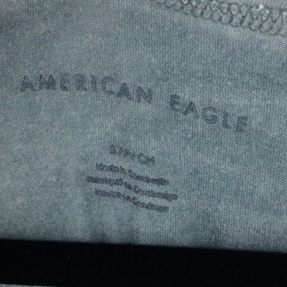 American Eagle Blueish Green Flowy Ruffled Long Sleeve Tee - Picture 4 of 6